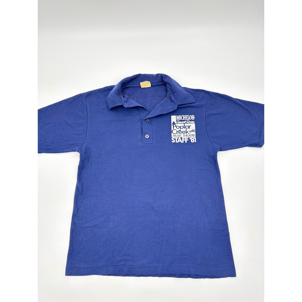 Vintage 1981 Poplar Creek Music Theatre Staff Polo Shirt Michelob Concert Series